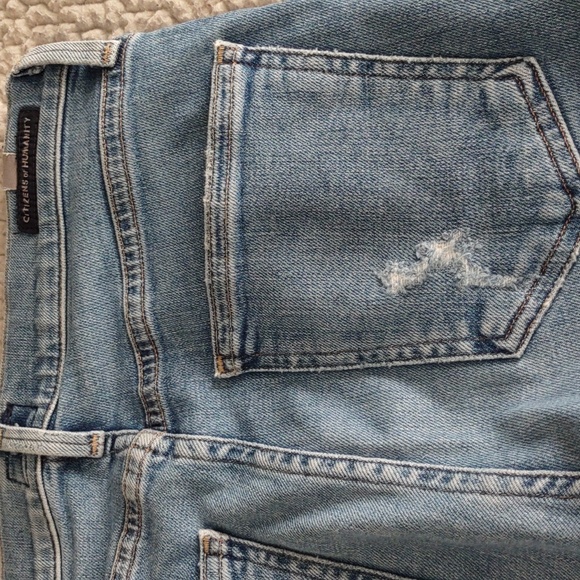 Citizens Of Humanity Size 25 Rocket Crop Midrise Skinny Distressed Blue Jeans - Picture 16 of 16